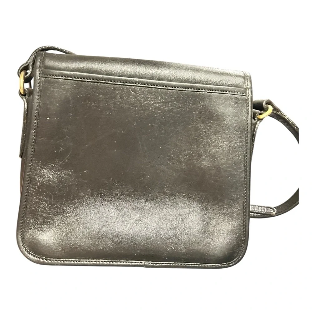 COACH VINTAGE LINDSAY CROSSBODY BAG Black Leather Purse Interior Creed - Picture 2 of 13